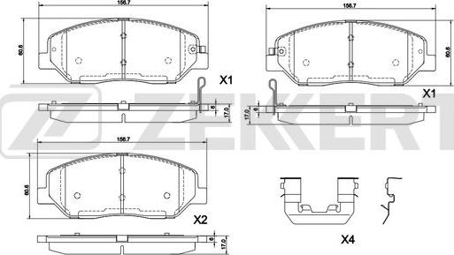 Zekkert BS-1291 - Тормозные колодки, дисковые, комплект autosila-amz.com