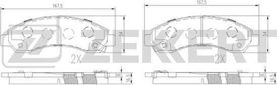 Zekkert BS-1244 - Тормозные колодки, дисковые, комплект autosila-amz.com