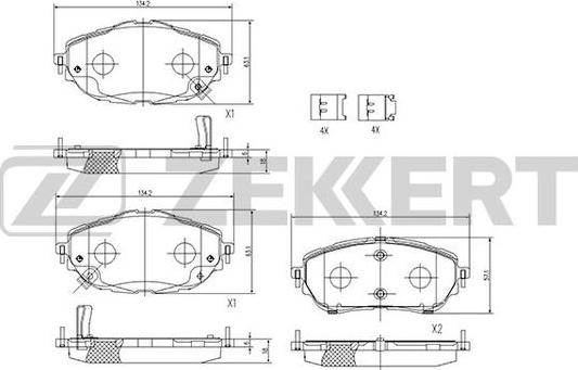 Zekkert BS-1245 - Тормозные колодки, дисковые, комплект autosila-amz.com