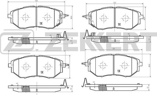 Zekkert BS-1241 - Тормозные колодки, дисковые, комплект autosila-amz.com