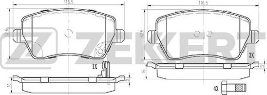 Zekkert BS-1248 - Тормозные колодки, дисковые, комплект autosila-amz.com