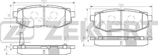 Zekkert BS-1247 - Тормозные колодки, дисковые, комплект autosila-amz.com