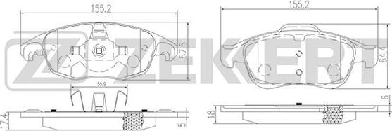 Zekkert BS-1254 - Тормозные колодки, дисковые, комплект autosila-amz.com