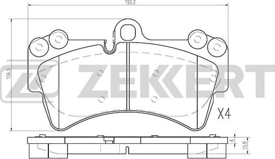 Zekkert BS-1253 - Тормозные колодки, дисковые, комплект autosila-amz.com