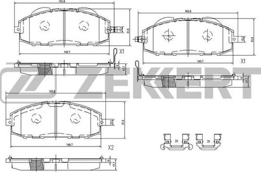 Zekkert BS-1219 - Тормозные колодки, дисковые, комплект autosila-amz.com