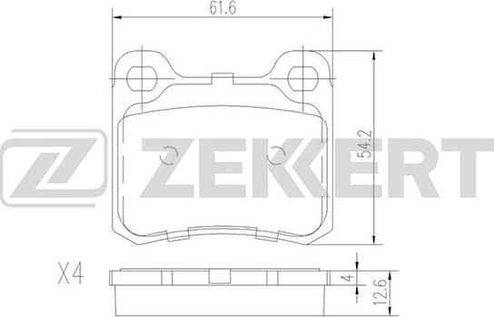 Zekkert BS-1215 - Тормозные колодки, дисковые, комплект autosila-amz.com