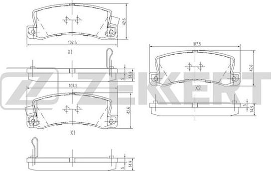 Zekkert BS-1216 - Тормозные колодки, дисковые, комплект autosila-amz.com