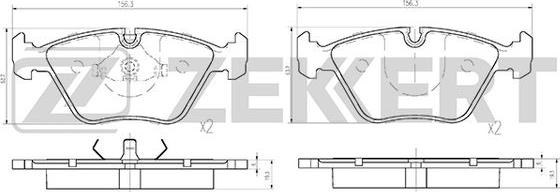 Zekkert BS-1210 - Тормозные колодки, дисковые, комплект autosila-amz.com