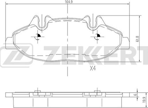 Zekkert BS-1213 - Тормозные колодки, дисковые, комплект autosila-amz.com