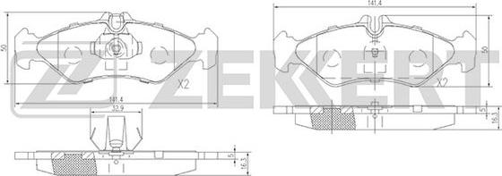Zekkert BS-1280 - Тормозные колодки, дисковые, комплект autosila-amz.com