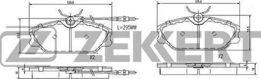Zekkert BS-1281 - Тормозные колодки, дисковые, комплект autosila-amz.com