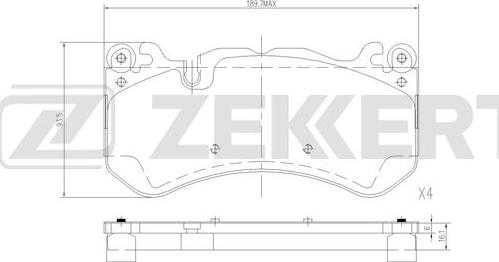 Zekkert BS-1287 - Тормозные колодки, дисковые, комплект autosila-amz.com