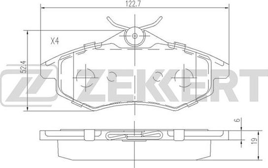 Zekkert BS-1235 - Тормозные колодки, дисковые, комплект autosila-amz.com