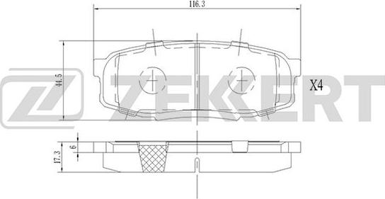 Zekkert BS-1230 - Колодки торм. диск. задн. Lexus LX 570 (URJ201) 07- Toyota LC 200 07- Tundra ( autosila-amz.com