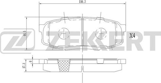 Zekkert BS-1230 - Тормозные колодки, дисковые, комплект autosila-amz.com