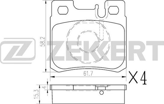 Zekkert BS-1233 - Тормозные колодки, дисковые, комплект autosila-amz.com