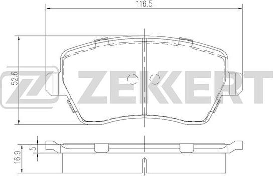 Zekkert BS-1221 - Тормозные колодки, дисковые, комплект autosila-amz.com