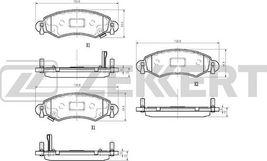 Zekkert BS-1222 - Тормозные колодки, дисковые, комплект autosila-amz.com