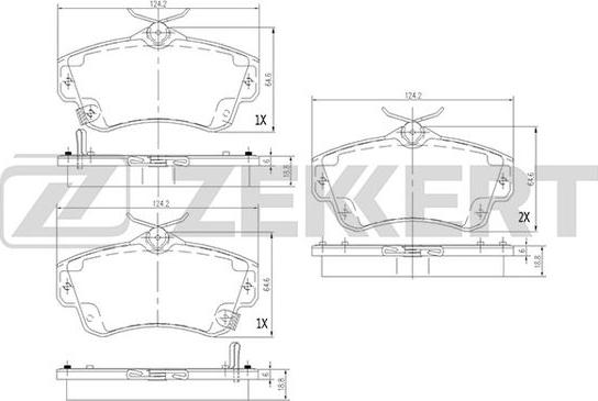 Zekkert BS-1279 - Тормозные колодки, дисковые, комплект autosila-amz.com