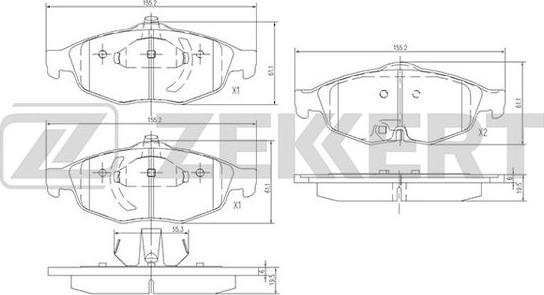 Zekkert BS-1275 - Тормозные колодки, дисковые, комплект autosila-amz.com