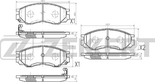 Zekkert BS-1270 - Тормозные колодки, дисковые, комплект autosila-amz.com