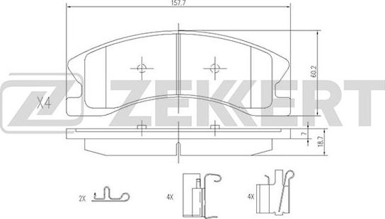 Zekkert BS-1278 - Тормозные колодки, дисковые, комплект autosila-amz.com