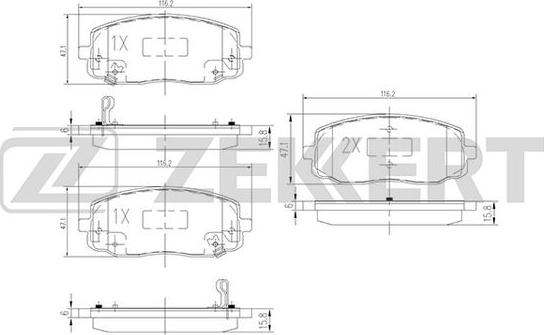 Zekkert BS-1790 - Колодки торм. диск. передн. Hyundai i10 08- Kia Picanto 04- autosila-amz.com