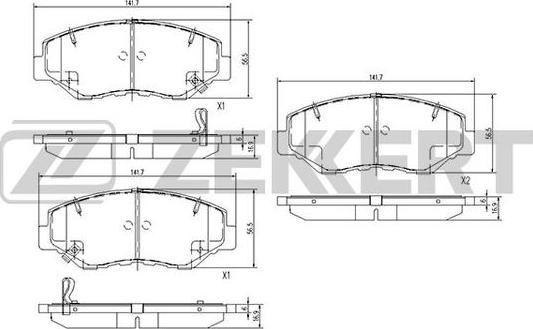 Zekkert BS-1744 - Тормозные колодки, дисковые, комплект autosila-amz.com