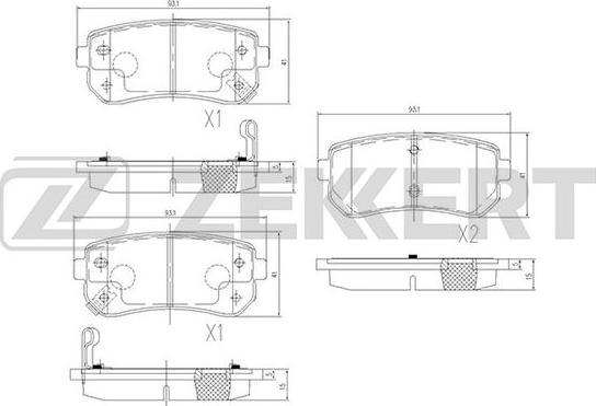 Zekkert BS-1759 - Тормозные колодки, дисковые, комплект autosila-amz.com