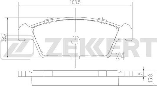 Zekkert BS-1769 - Колодки торм. диск. передн. Daewoo Tico (KLY3) 95-, Suzuki Cappucino (EE) 92- autosila-amz.com
