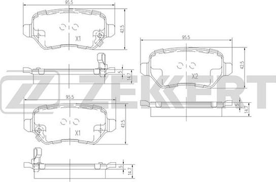 Zekkert BS-1761 - Тормозные колодки, дисковые, комплект autosila-amz.com