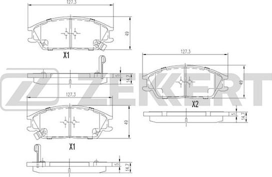 Zekkert BS-1705 - Тормозные колодки, дисковые, комплект autosila-amz.com