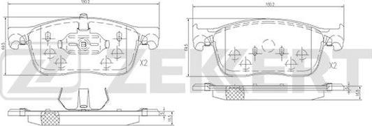 Zekkert BS-1700 - Тормозные колодки, дисковые, комплект autosila-amz.com