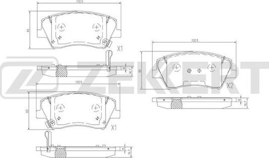 Zekkert BS-1701 - Тормозные колодки, дисковые, комплект autosila-amz.com