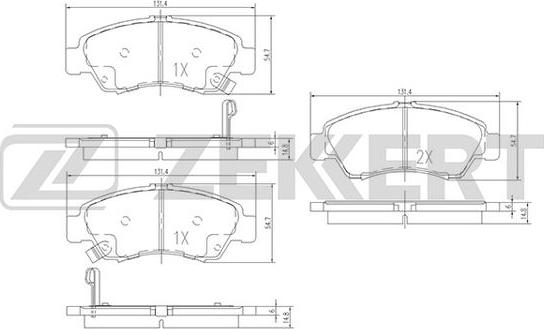 Zekkert BS-1717 - Тормозные колодки, дисковые, комплект autosila-amz.com