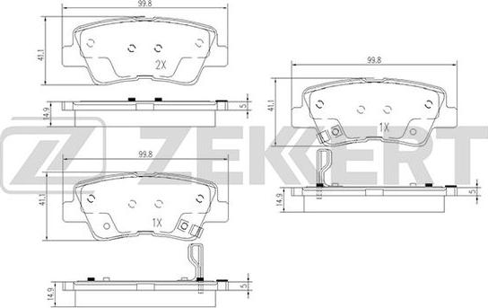 Zekkert BS-1781 - Тормозные колодки, дисковые, комплект autosila-amz.com