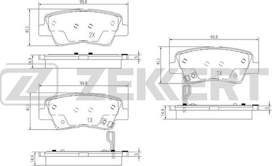 Zekkert BS-1788 - Тормозные колодки, дисковые, комплект autosila-amz.com