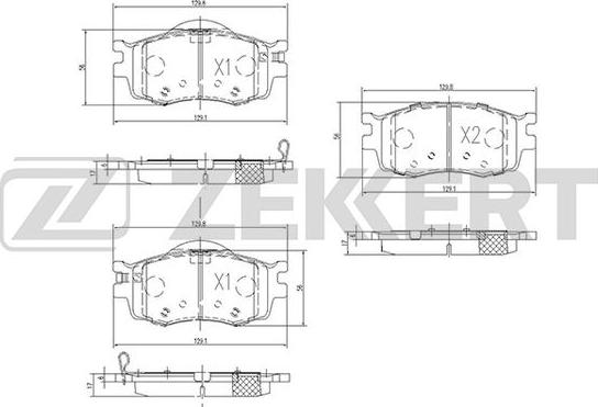 Zekkert BS-1776 - Тормозные колодки, дисковые, комплект autosila-amz.com