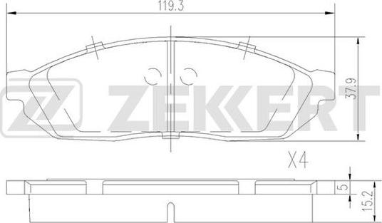 Zekkert BS-1770 - Тормозные колодки, дисковые, комплект autosila-amz.com