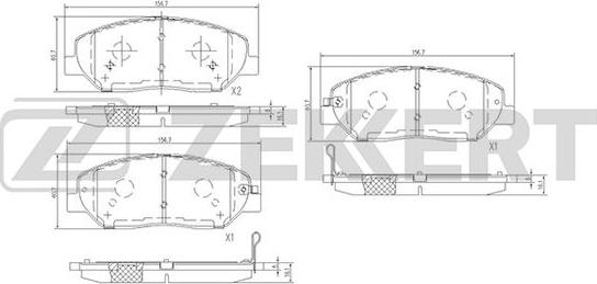 Zekkert BS-1777 - Тормозные колодки, дисковые, комплект autosila-amz.com