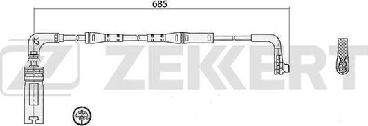 Zekkert BS-8047 - Сигнализатор, износ тормозных колодок autosila-amz.com