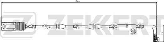 Zekkert BS-8069 - Сигнализатор, износ тормозных колодок autosila-amz.com