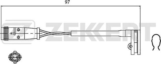 Zekkert BS-8018 - Датчик износа тормозных колодок MB Viano (W639) 03- Vito/Mixto (W639) 03- VW Crafter 30-35 06- autosila-amz.com
