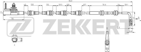 Zekkert BS-8141 - Сигнализатор, износ тормозных колодок autosila-amz.com