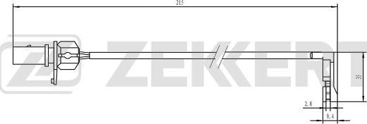 Zekkert BS-8108 - Сигнализатор, износ тормозных колодок autosila-amz.com