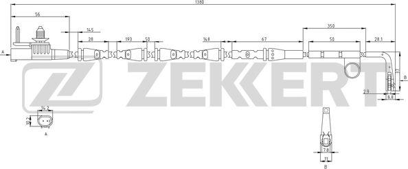 Zekkert BS-8136 - Сигнализатор, износ тормозных колодок autosila-amz.com