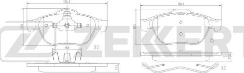 Zekkert BS-3044 - Тормозные колодки, дисковые, комплект autosila-amz.com