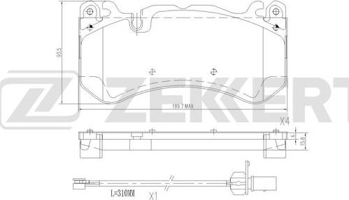 Zekkert BS-3042 - Тормозные колодки, дисковые, комплект autosila-amz.com