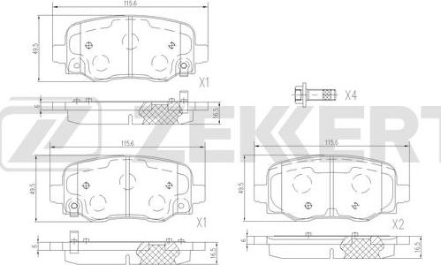 Zekkert BS-3058 - Тормозные колодки, дисковые, комплект autosila-amz.com