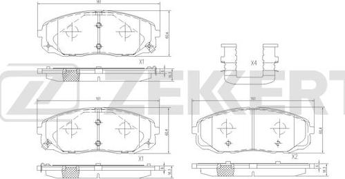 Zekkert BS-3060 - Тормозные колодки, дисковые, комплект autosila-amz.com